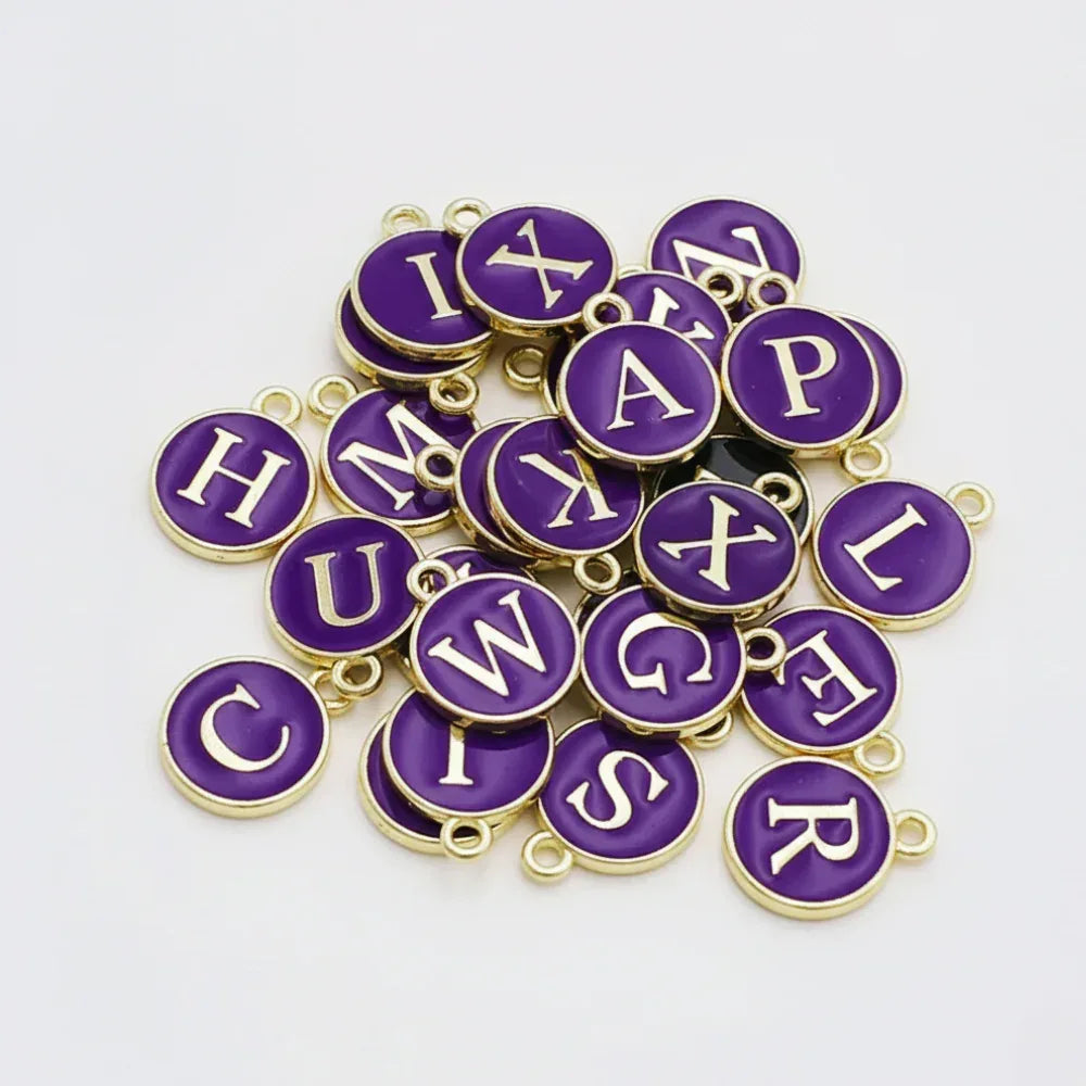 SERIFEN BUCHSTABEN Charm - lila gold