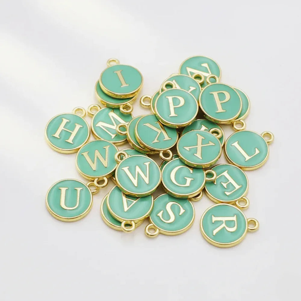 SERIFEN BUCHSTABEN Charm - mint gold