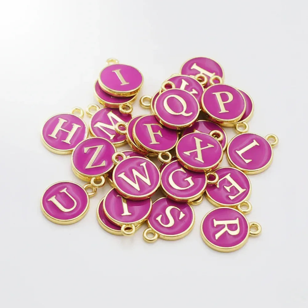 SERIFEN BUCHSTABEN Charm - fuchsia gold