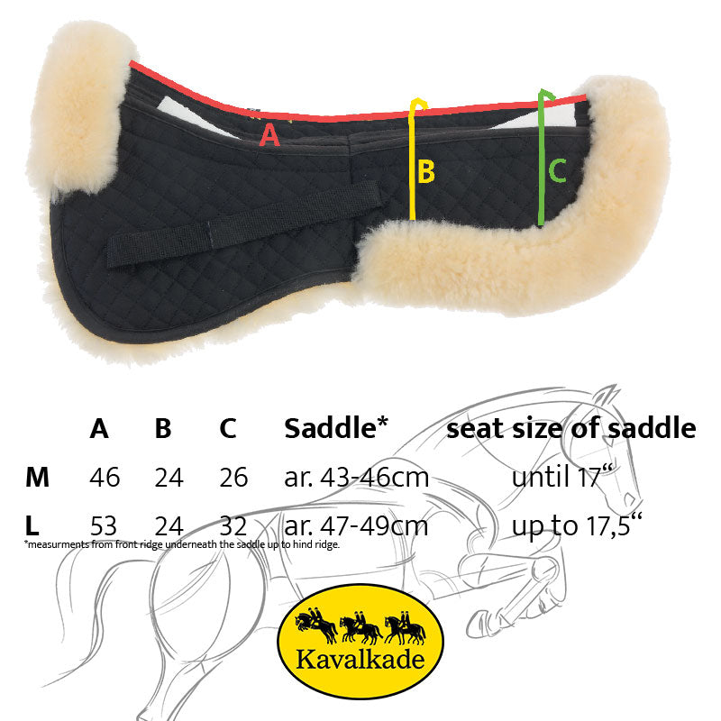 Sattelunterlage Lammfell "KavalTop"- Moosgummi