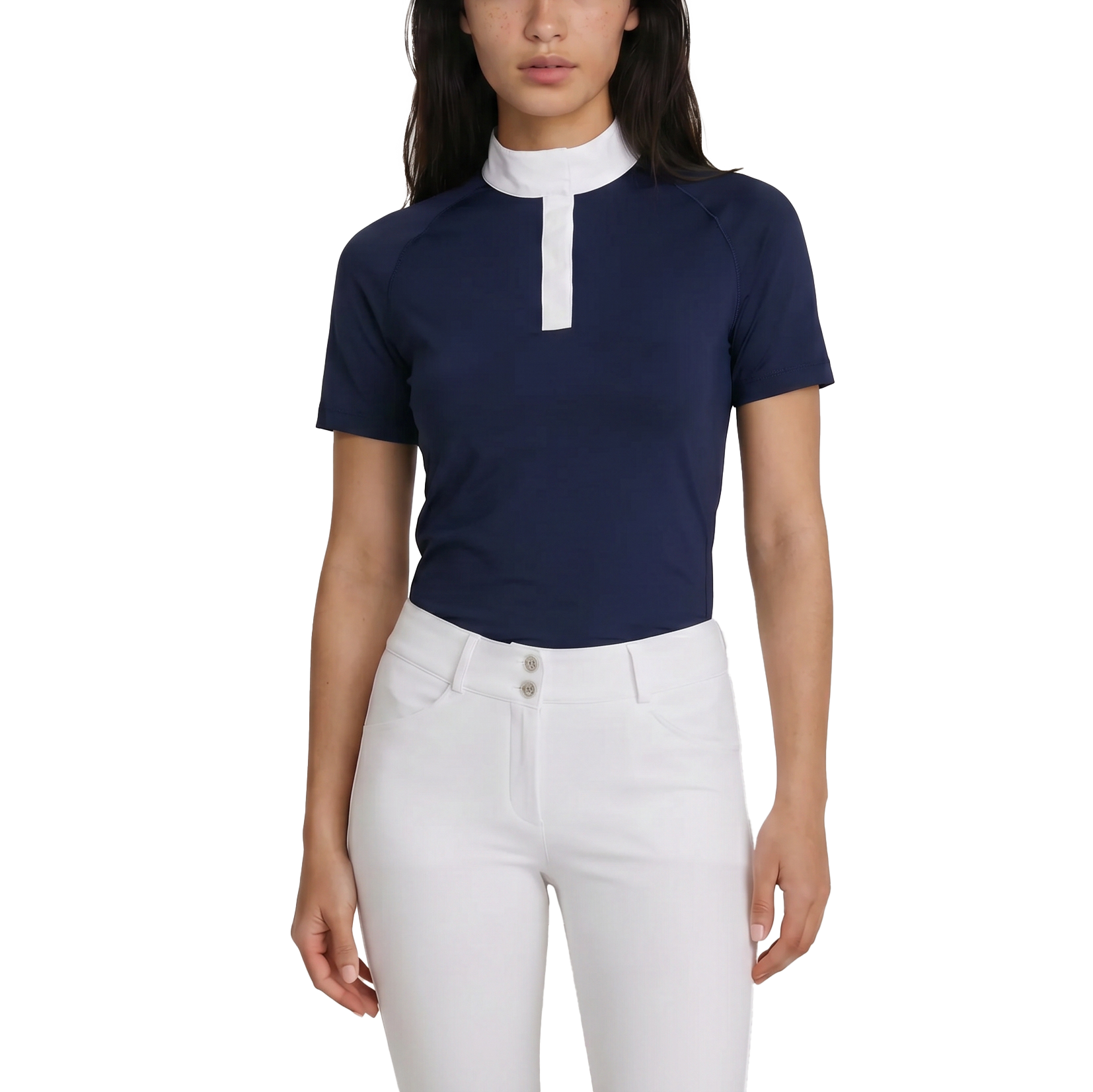 Turnier Bluse Damen Classic Kurzarm