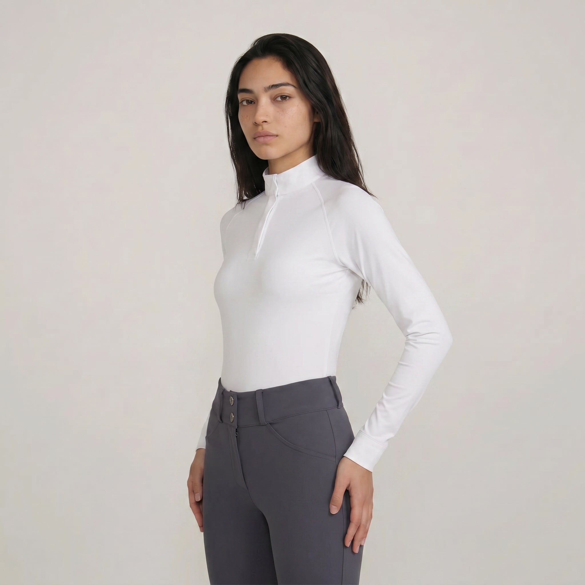 Turnier Bluse Damen Classic Langarm