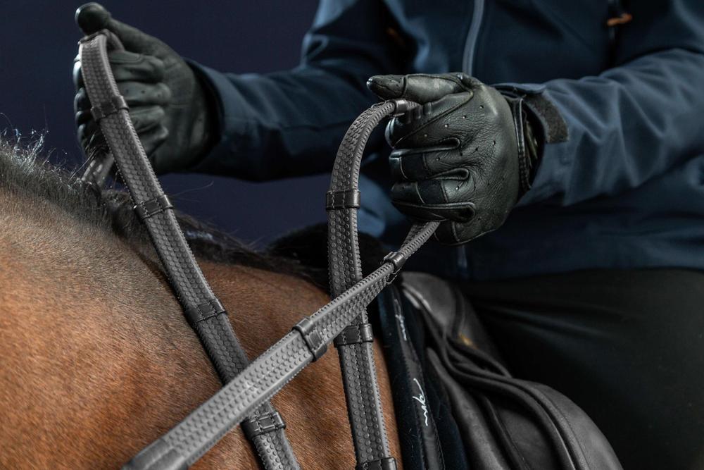 Schmale Gummizügel mit 7 Lederstegen 1/2"" 13 mm