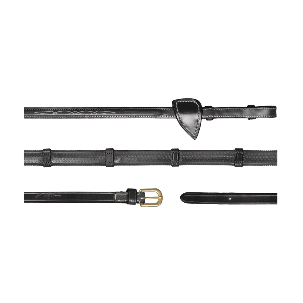 Schmale Gummizügel mit 7 Lederstegen 1/2"" 13 mm