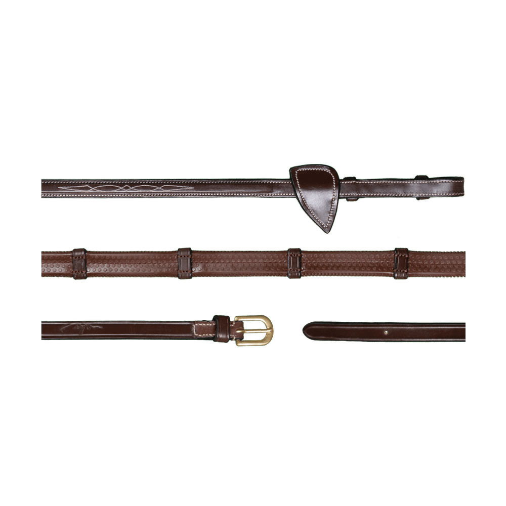 Schmale Gummizügel mit 7 Lederstegen 1/2"" 13 mm