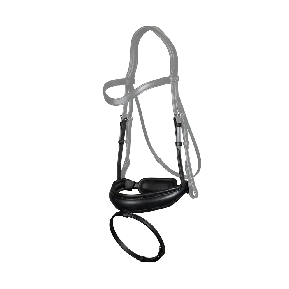 Breites schwedisches Reithalfter mit Sperrriemen Matt