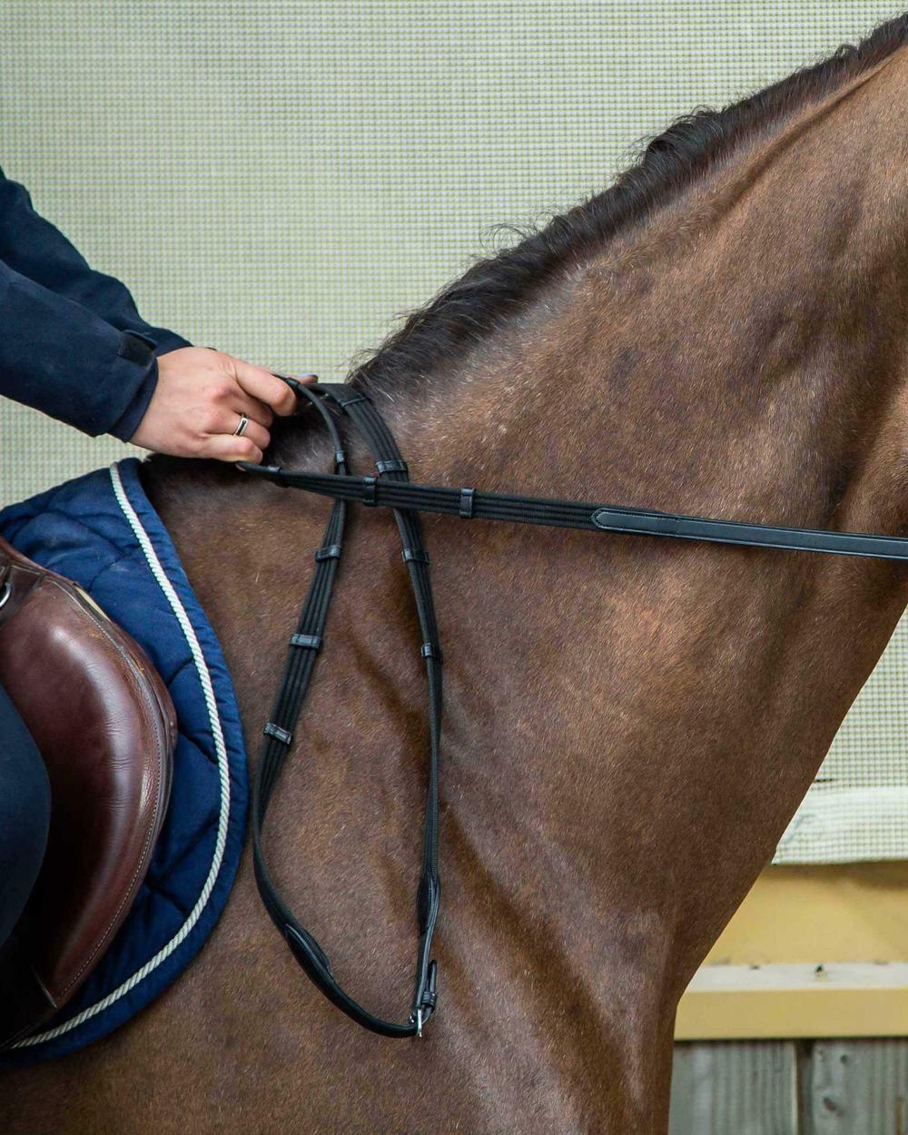 Gurtzügel mit 9 Lederstegen ohne Stopper 5/8" 16 mm