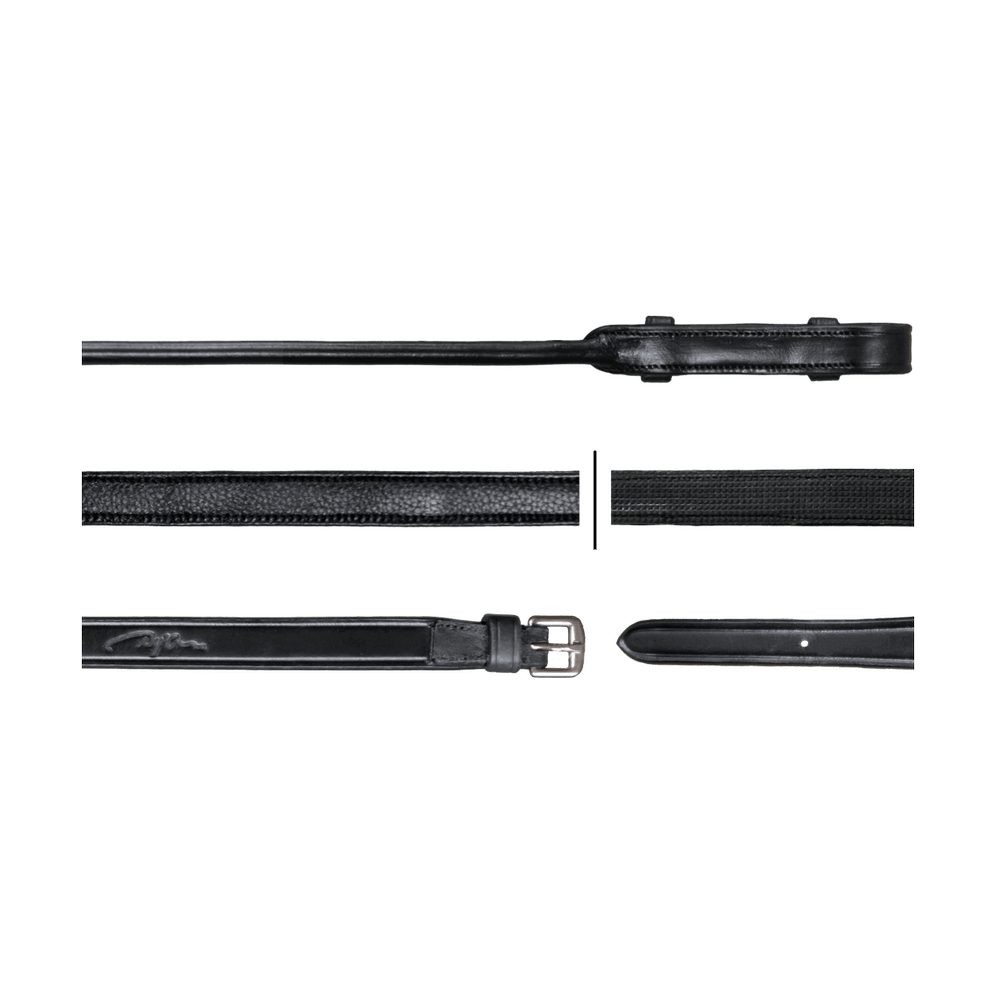 Lederzügel mit Gummi Innenseite - Jagdzügel 5/8" 16 mm