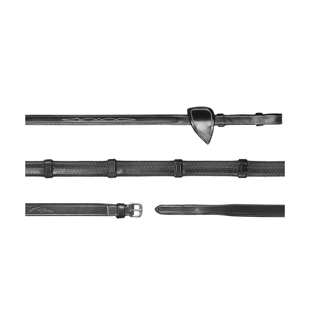 Schmale Gummizügel mit 7 Lederstegen 1/2" 13mm