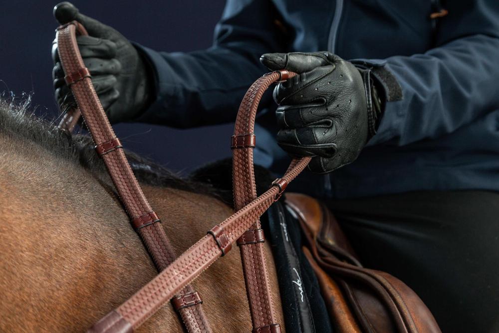 Schmale Gummizügel mit 7 Lederstegen 1/2" 13mm