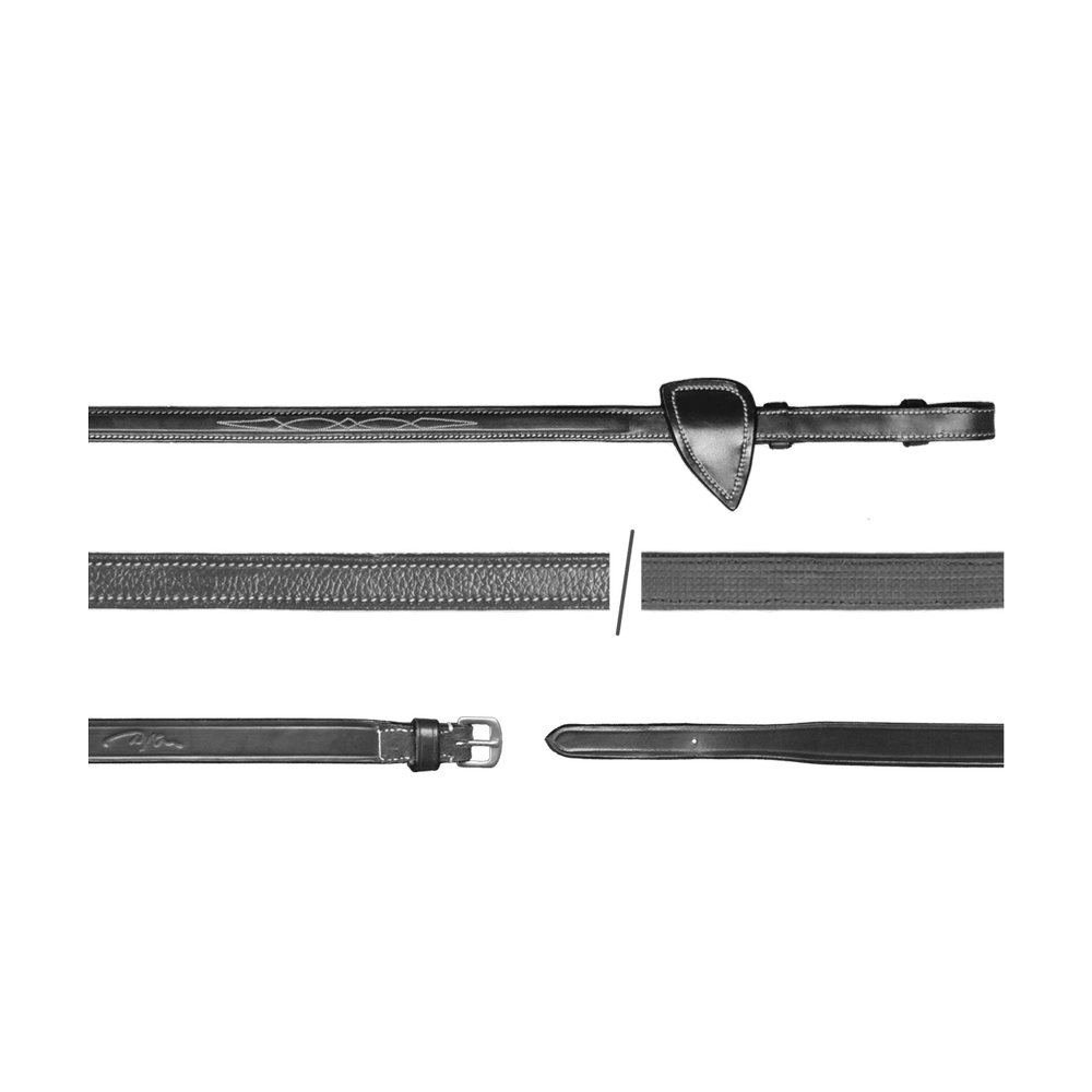 Schmale Lederzügel mit gummierter Innenseite Jagdzügel 1/2" 13mm