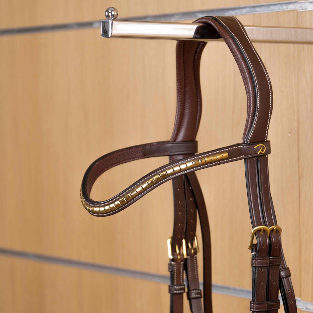 Stirnriemen in V - Form mit Messingbeschlägen