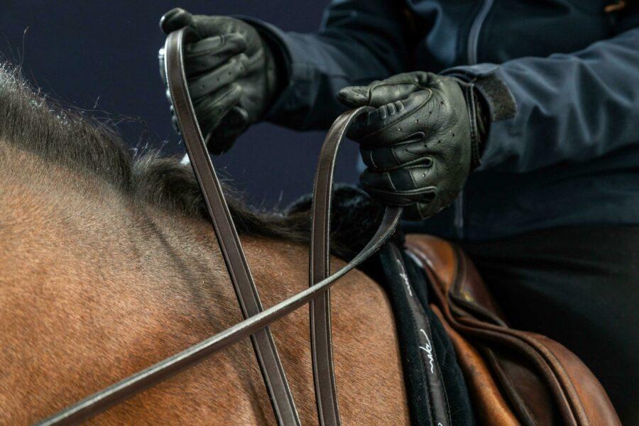 Schmale Kandarenzügel aus Vollleder 1/2" 13 mm