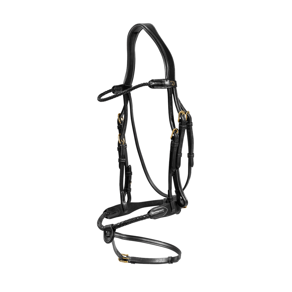 Rund geflochtene Trense mit abnehmbarem Sperriemen