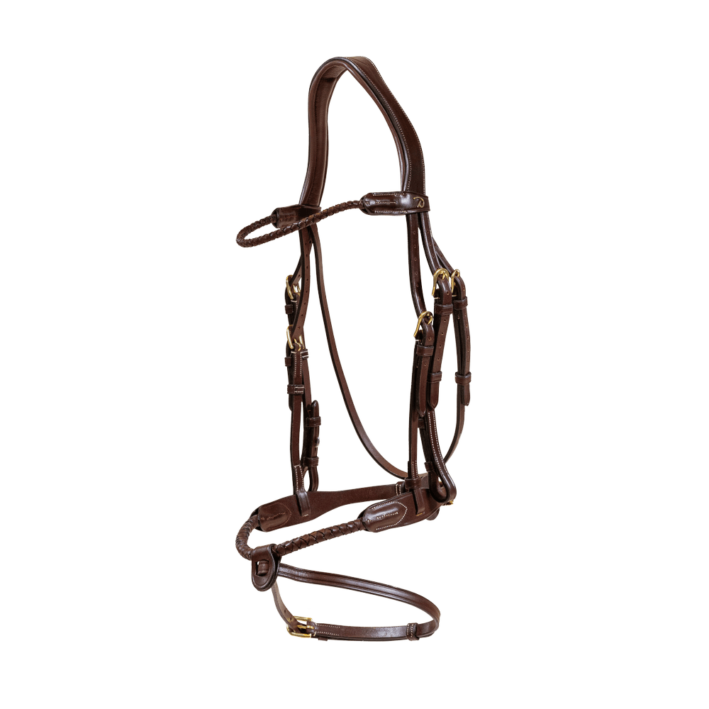 Rund geflochtene Trense mit abnehmbarem Sperriemen