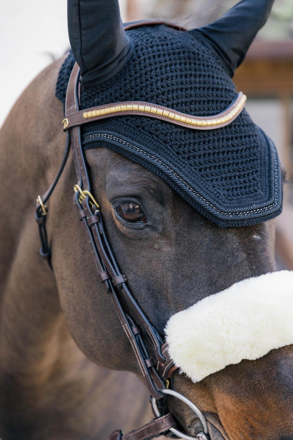 Fliegenhaube Wellington mit Metallkette - Kentucky Horsewear