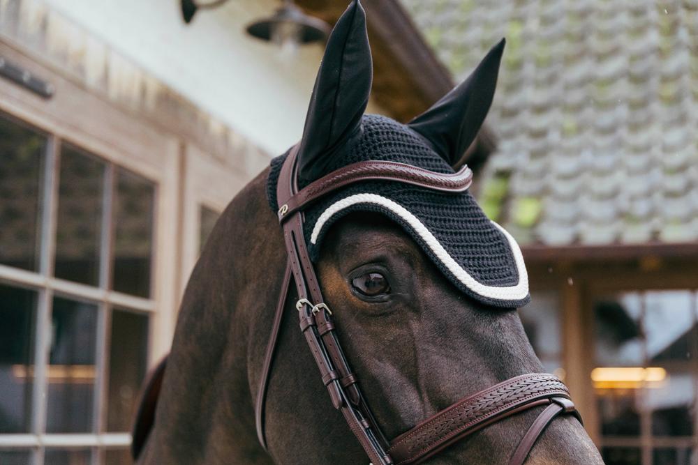 Fliegenhaube Wellington mit geflochtener Kordel - Kentucky Horsewear