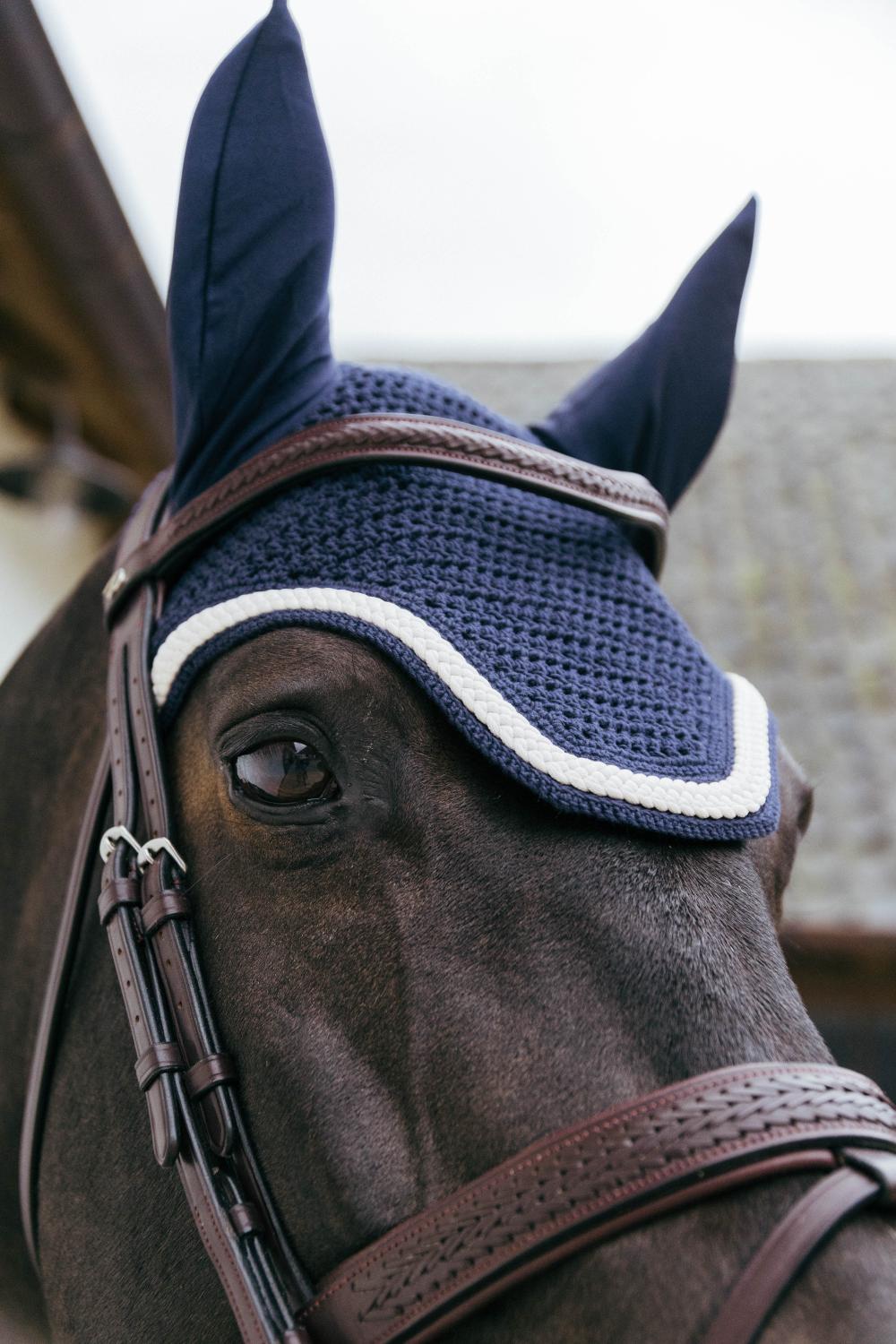 Fliegenhaube Wellington mit geflochtener Kordel - Kentucky Horsewear