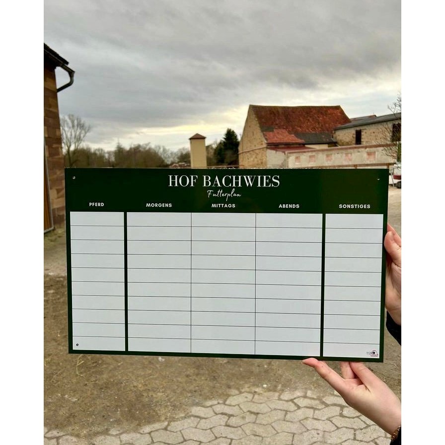 individueller Futterplan / Whiteboard Tafel mit Logo