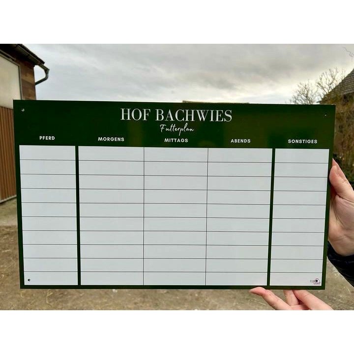 individueller Futterplan / Whiteboard Tafel mit Logo