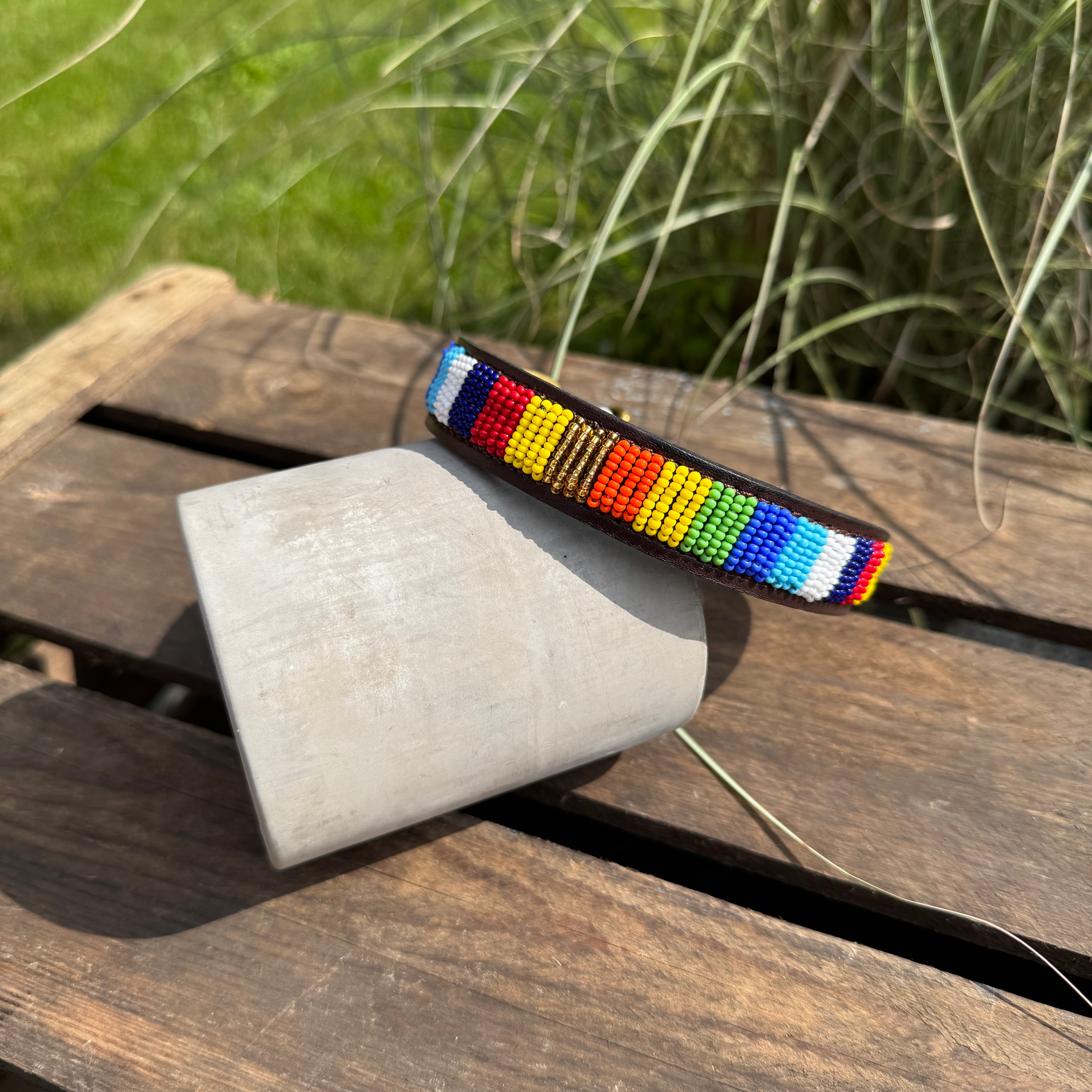 Hundehalsband GRÖßE S Perlen Maasai Kollektion