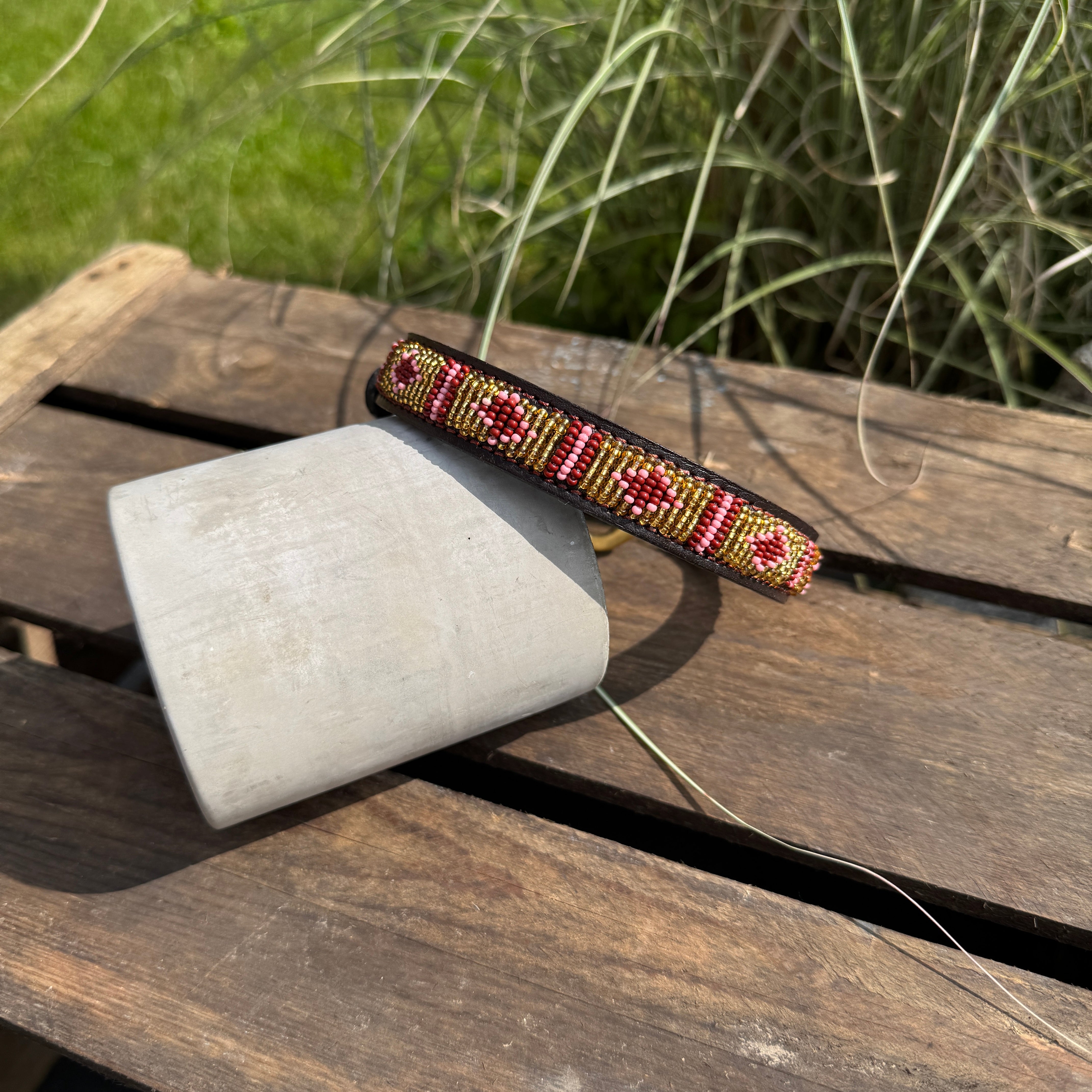 Hundehalsband GRÖßE S Perlen Maasai Kollektion