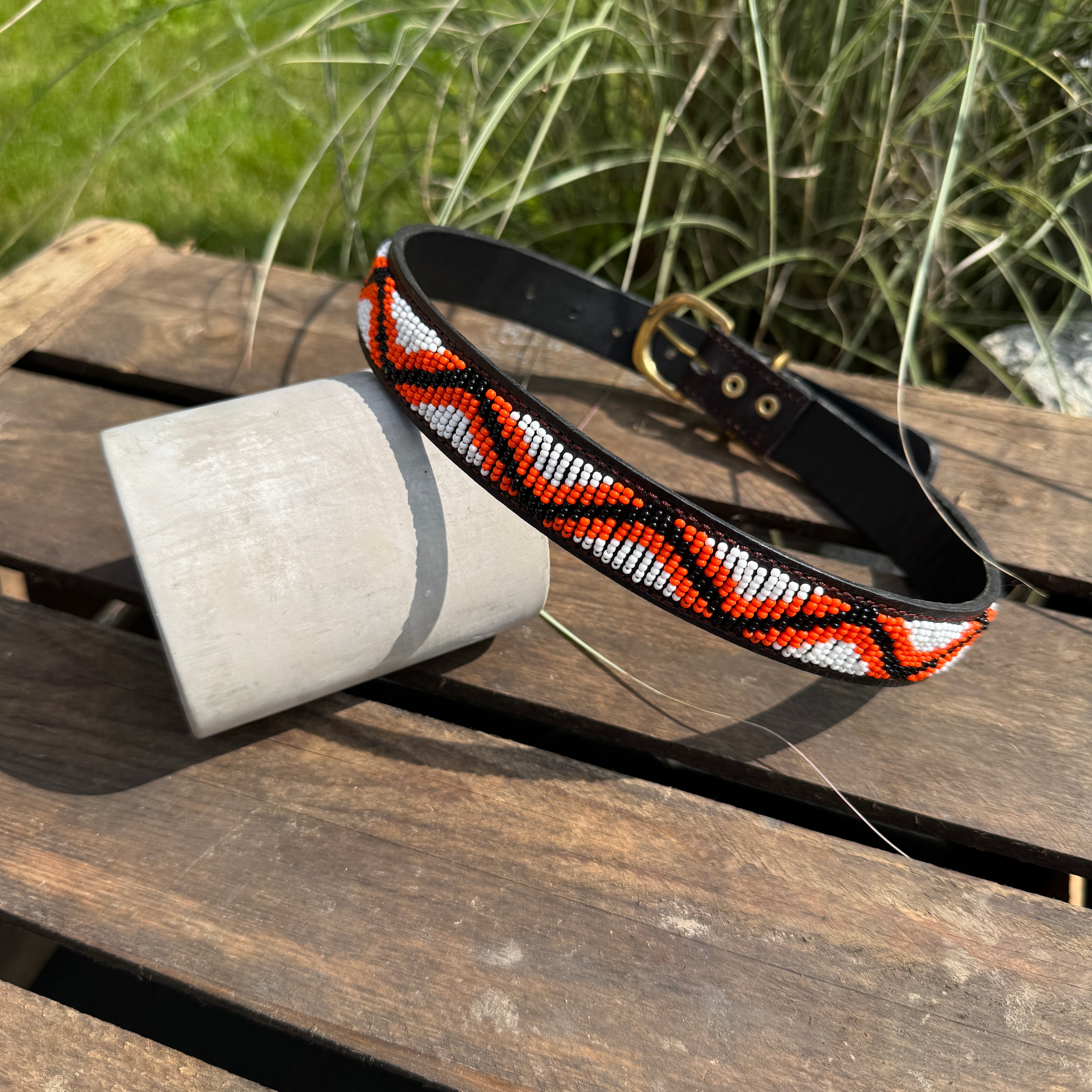 Hundehalsband GRÖßE XL Perlen Maasai Kollektion