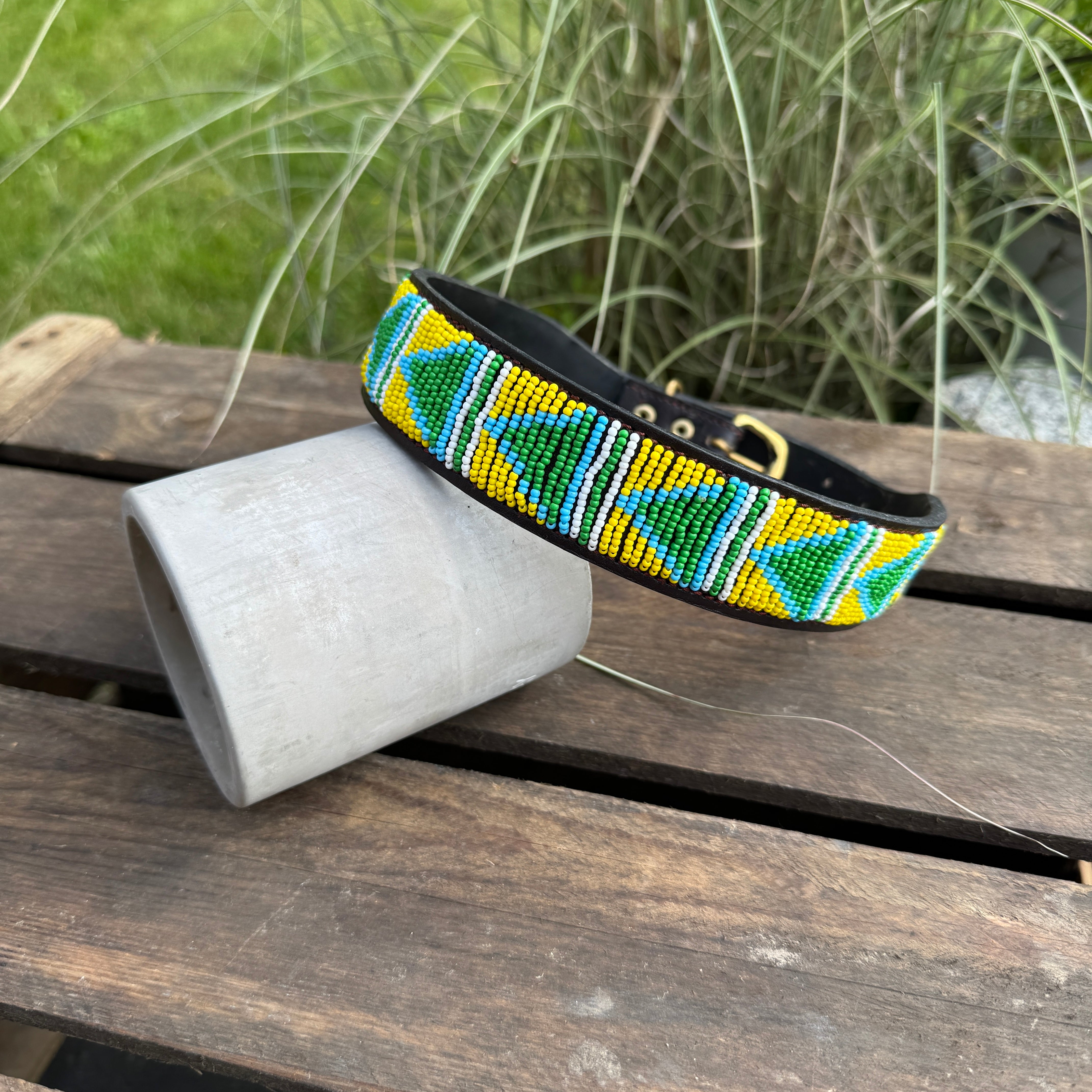 Hundehalsband GRÖßE L Perlen Maasai Kollektion