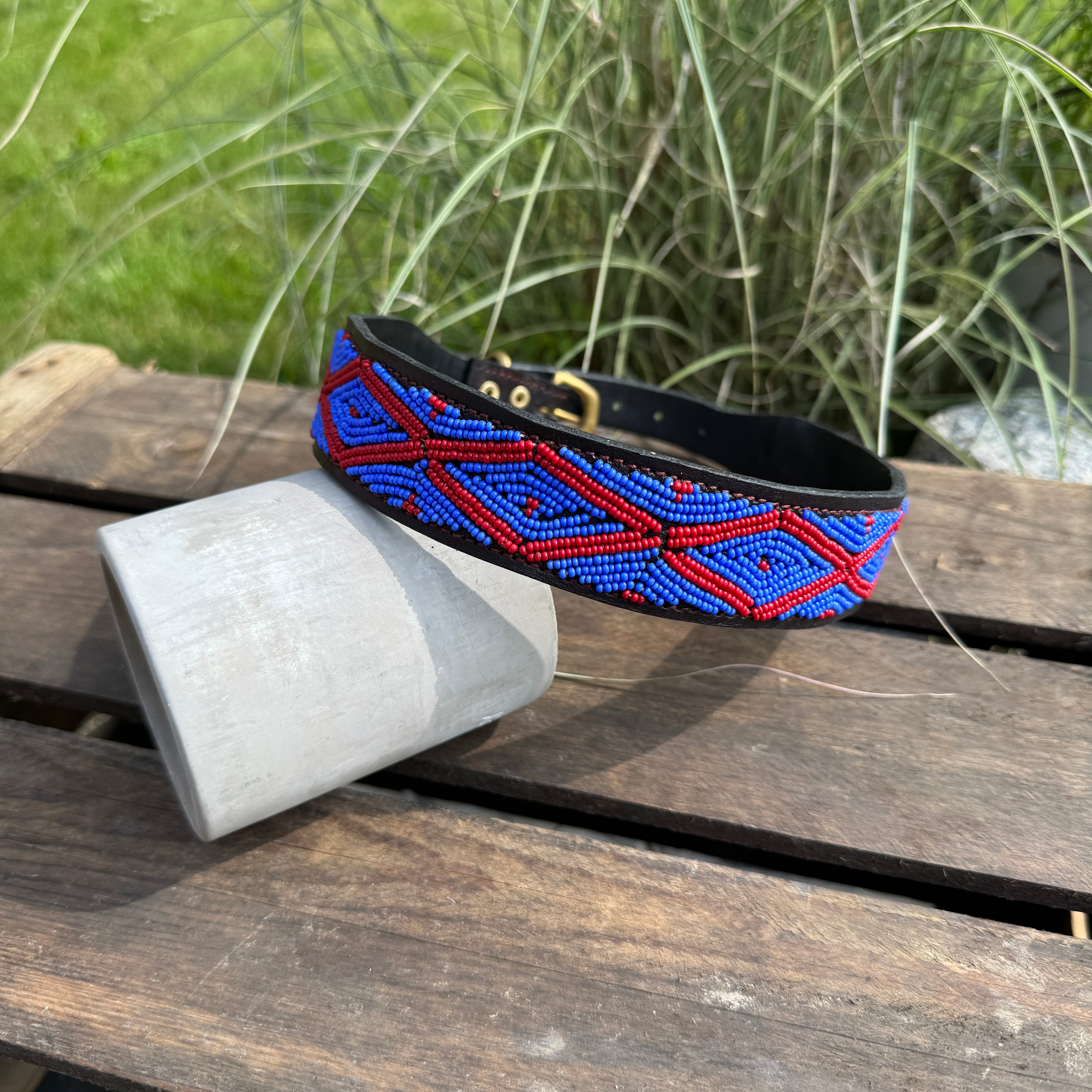 Hundehalsband GRÖßE XL Perlen Maasai Kollektion