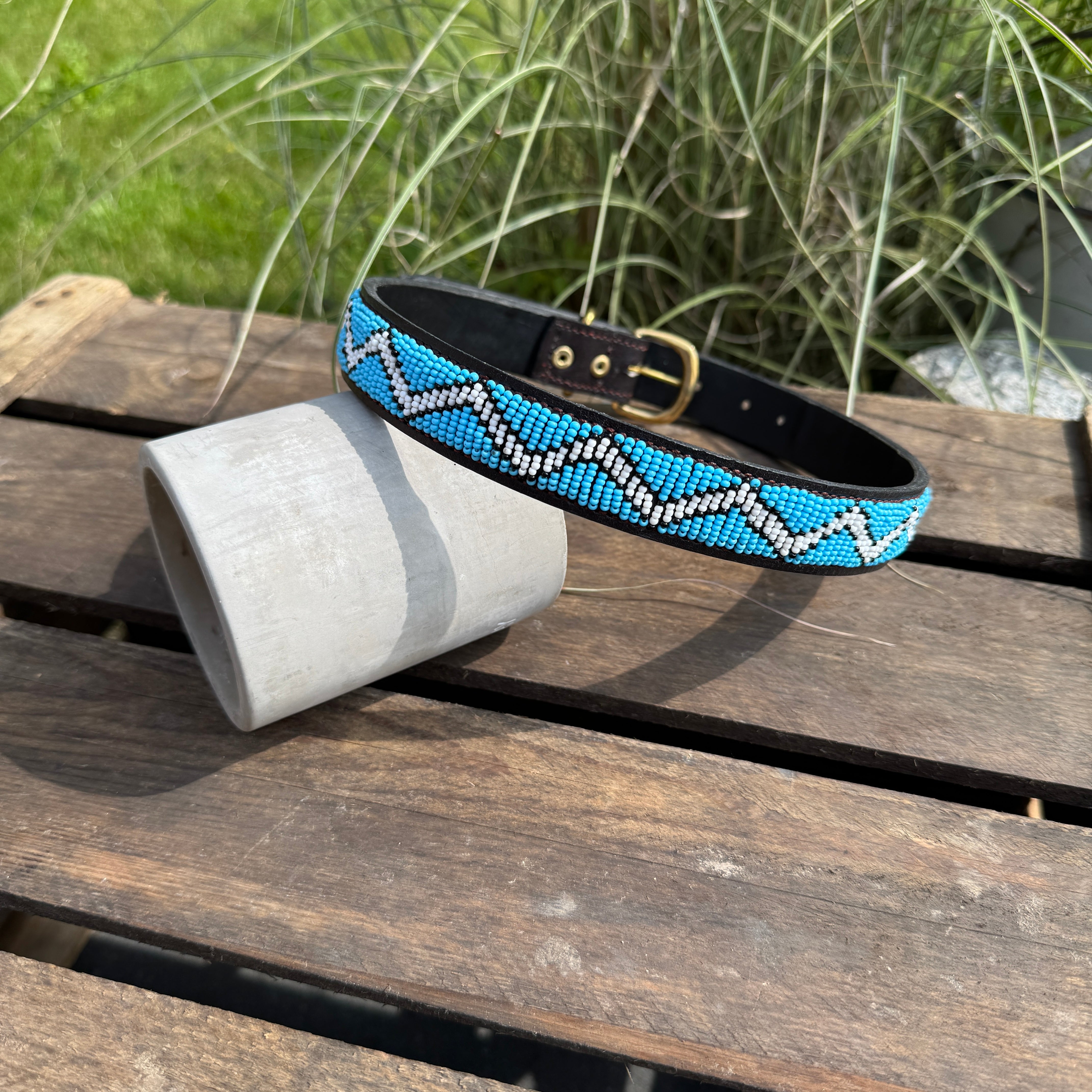 Hundehalsband GRÖßE XL Perlen Maasai Kollektion