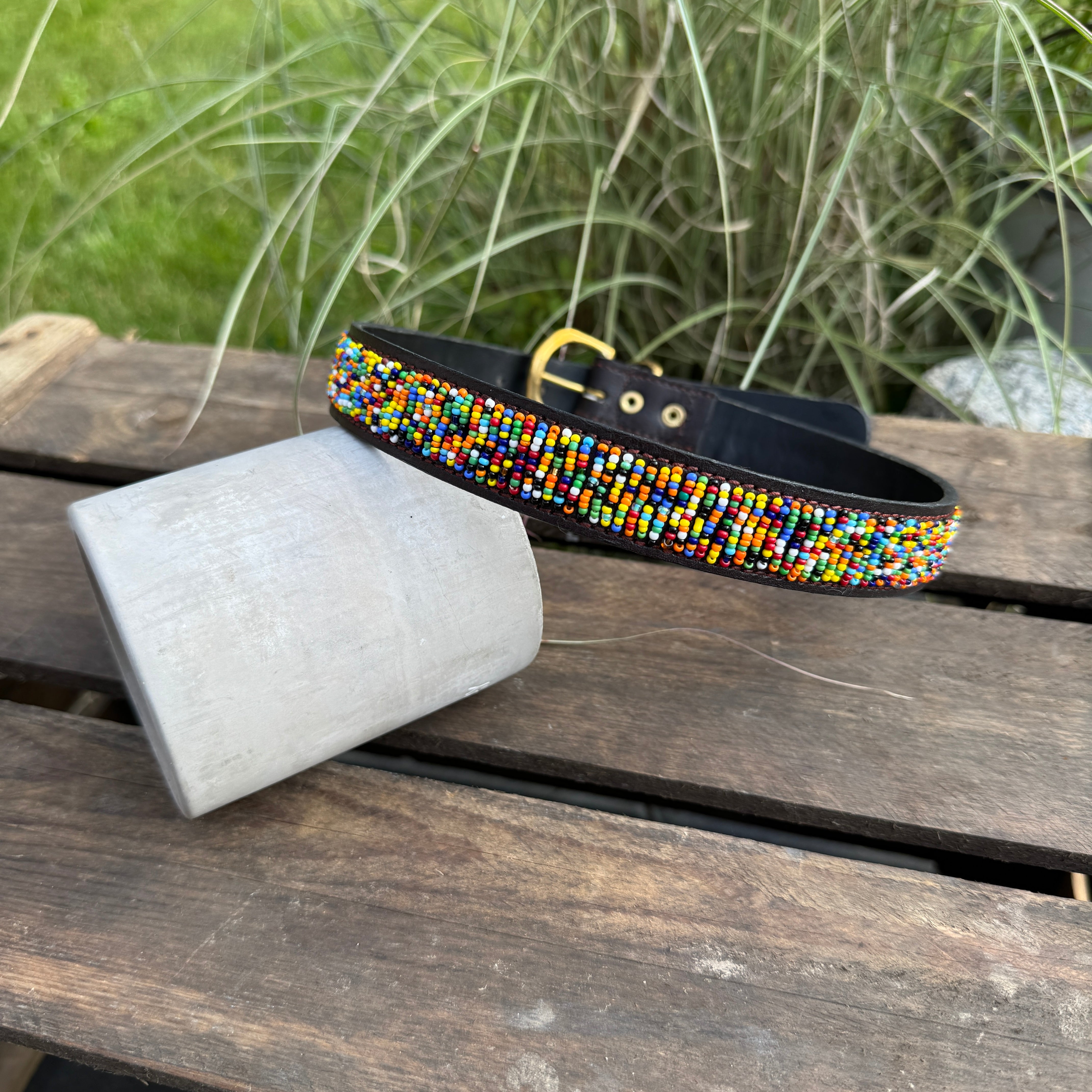 Hundehalsband GRÖßE XL Perlen Maasai Kollektion