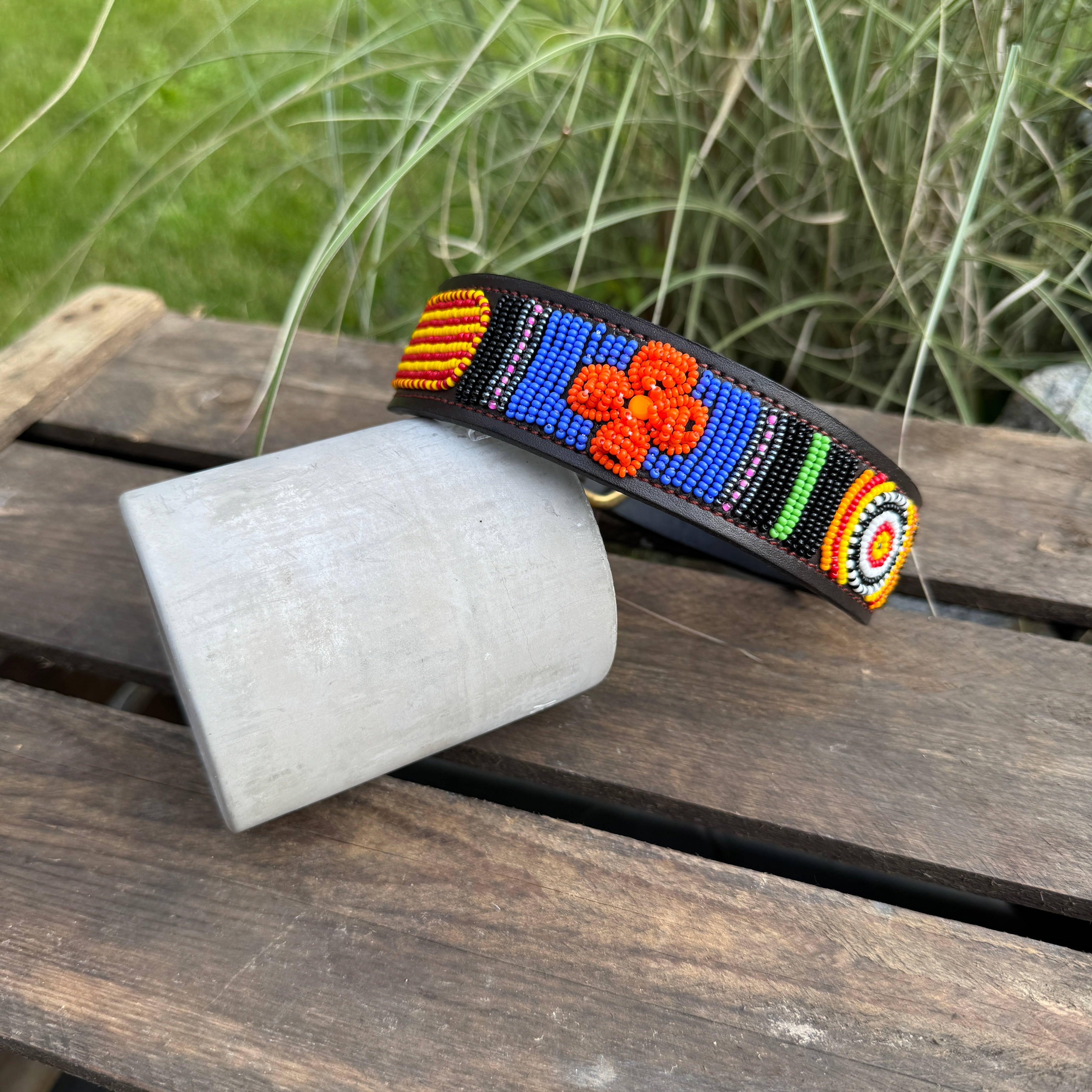 Hundehalsband GRÖßE S Perlen Maasai Kollektion