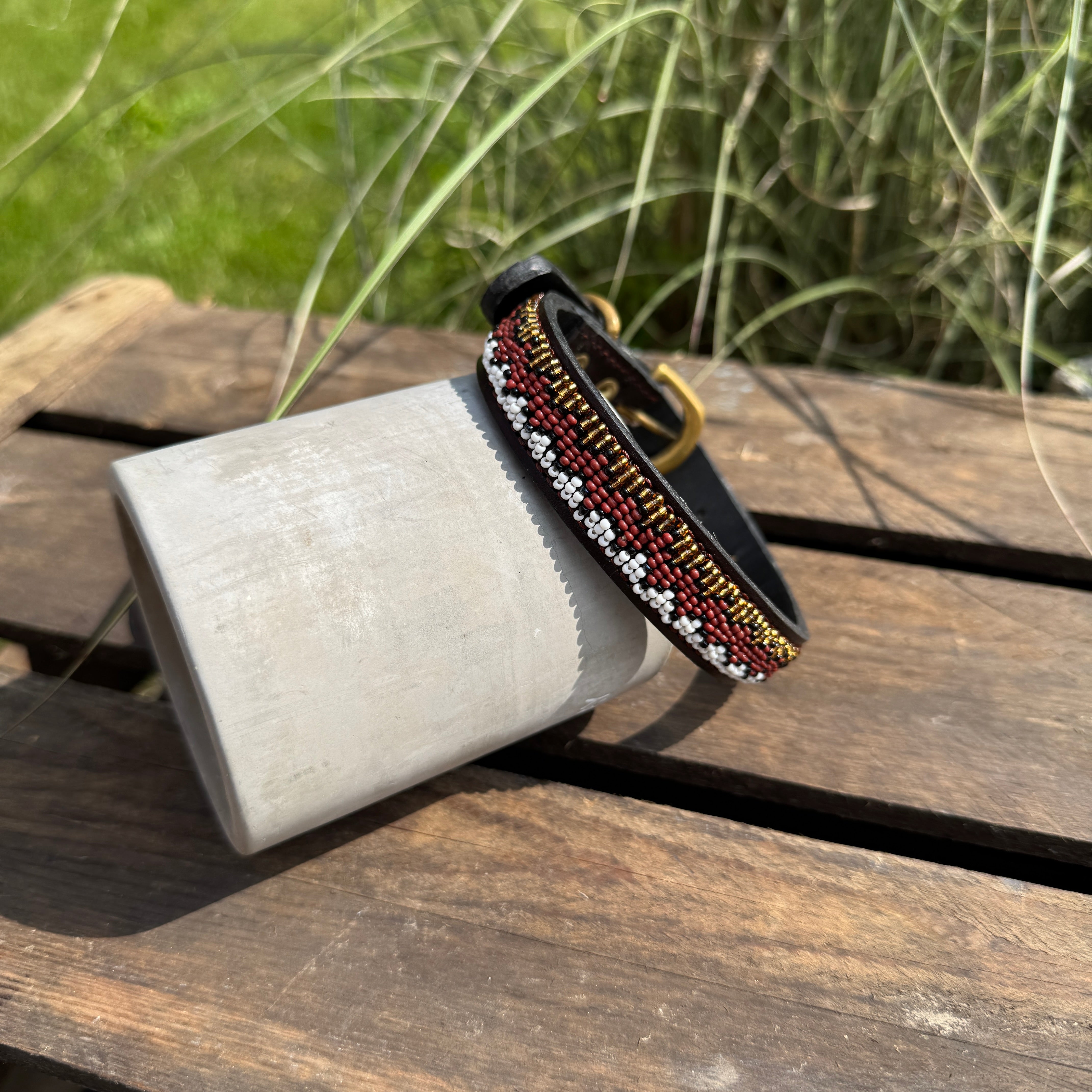 Hundehalsband GRÖßE XS Perlen Maasai Kollektion