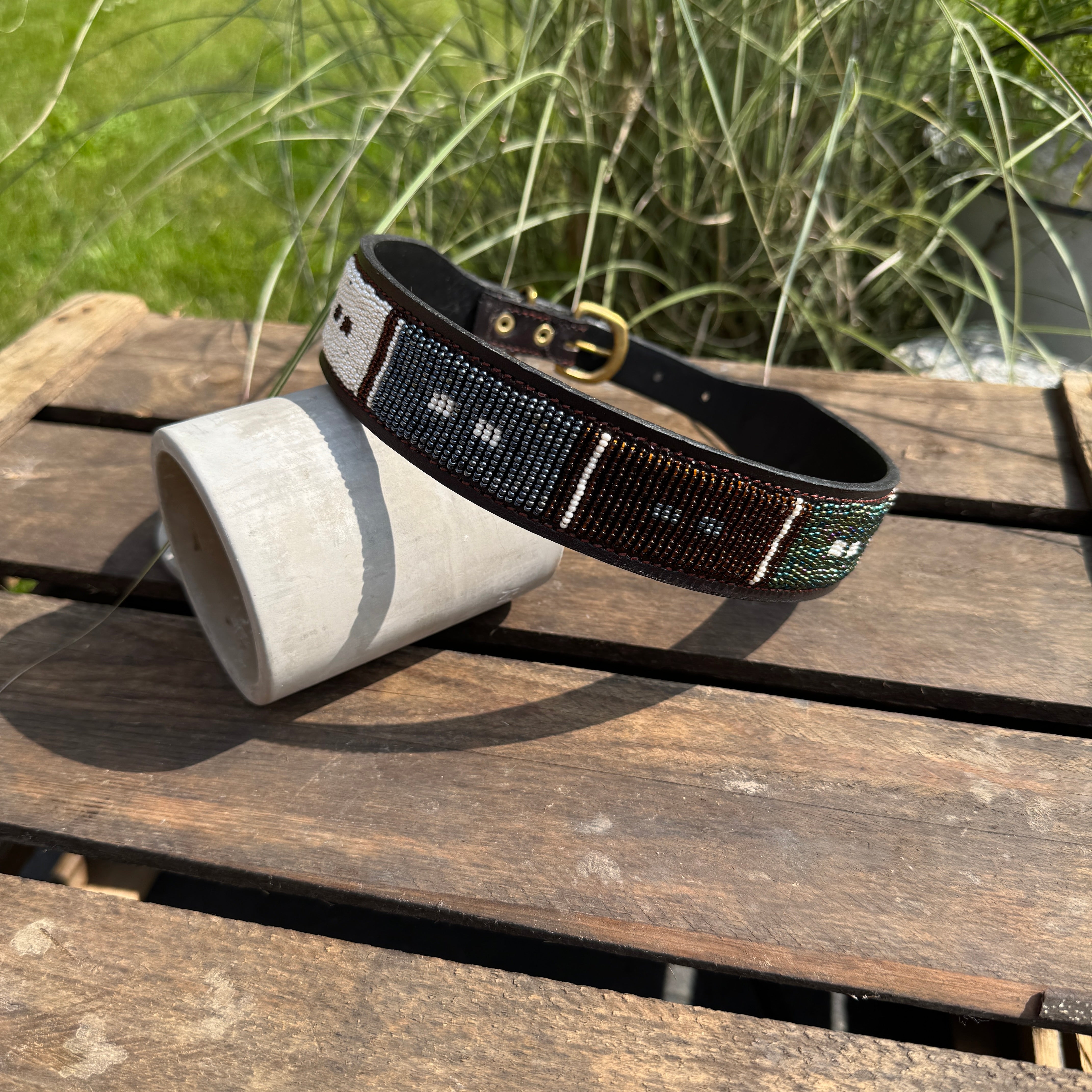 Hundehalsband GRÖßE XL Perlen Maasai Kollektion