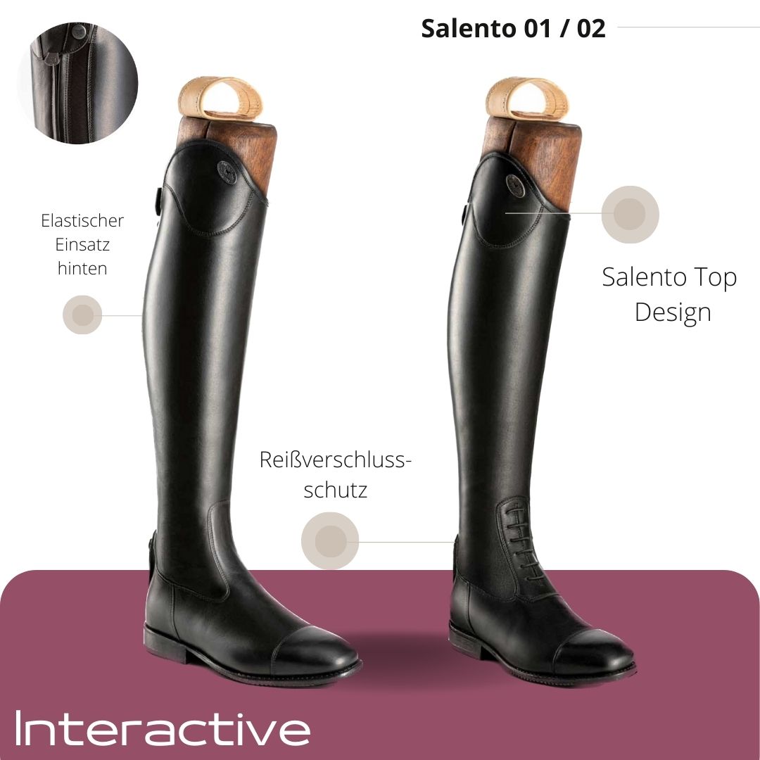 Bottes DeNiro Salento 02 Noir – Cuir, Taille US 6.5 (37 EU) Avec Boîte D'origine