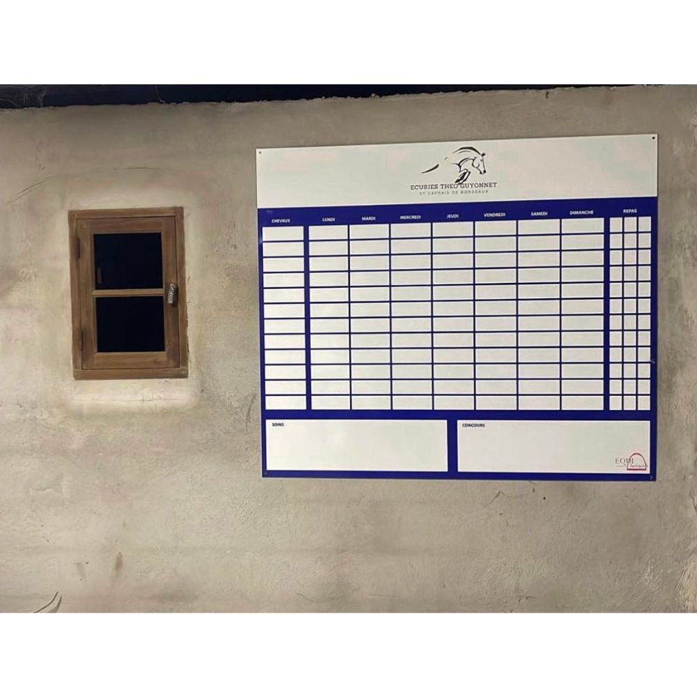 individuelle Stalltafel / Whiteboard / Futterplan mit Logo