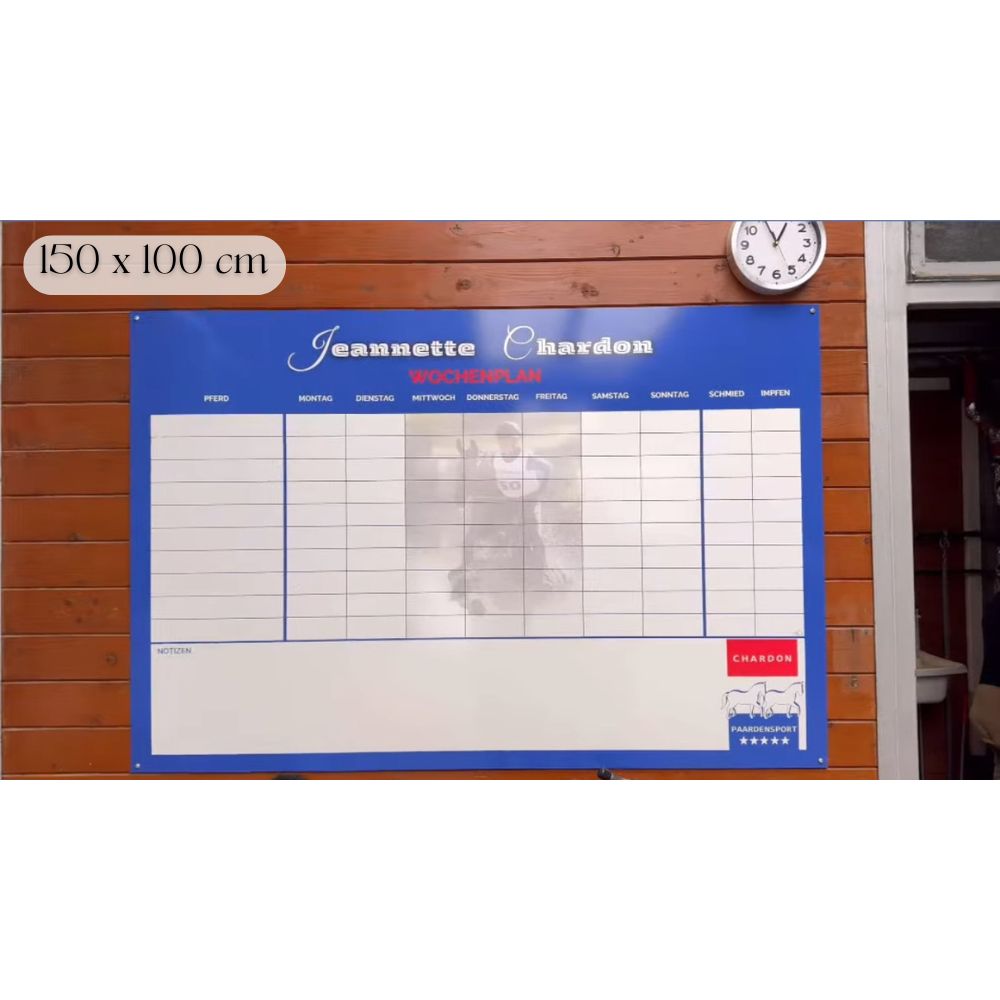 individuelle Stalltafel / Whiteboard / Futterplan mit Logo