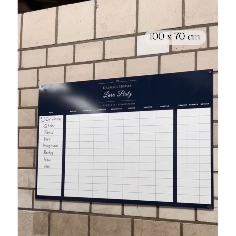 individuelle Stalltafel / Whiteboard / Futterplan mit Logo