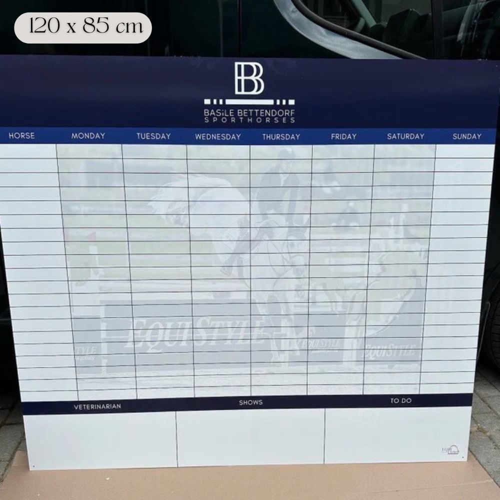 individuelle Stalltafel / Whiteboard / Futterplan mit Logo