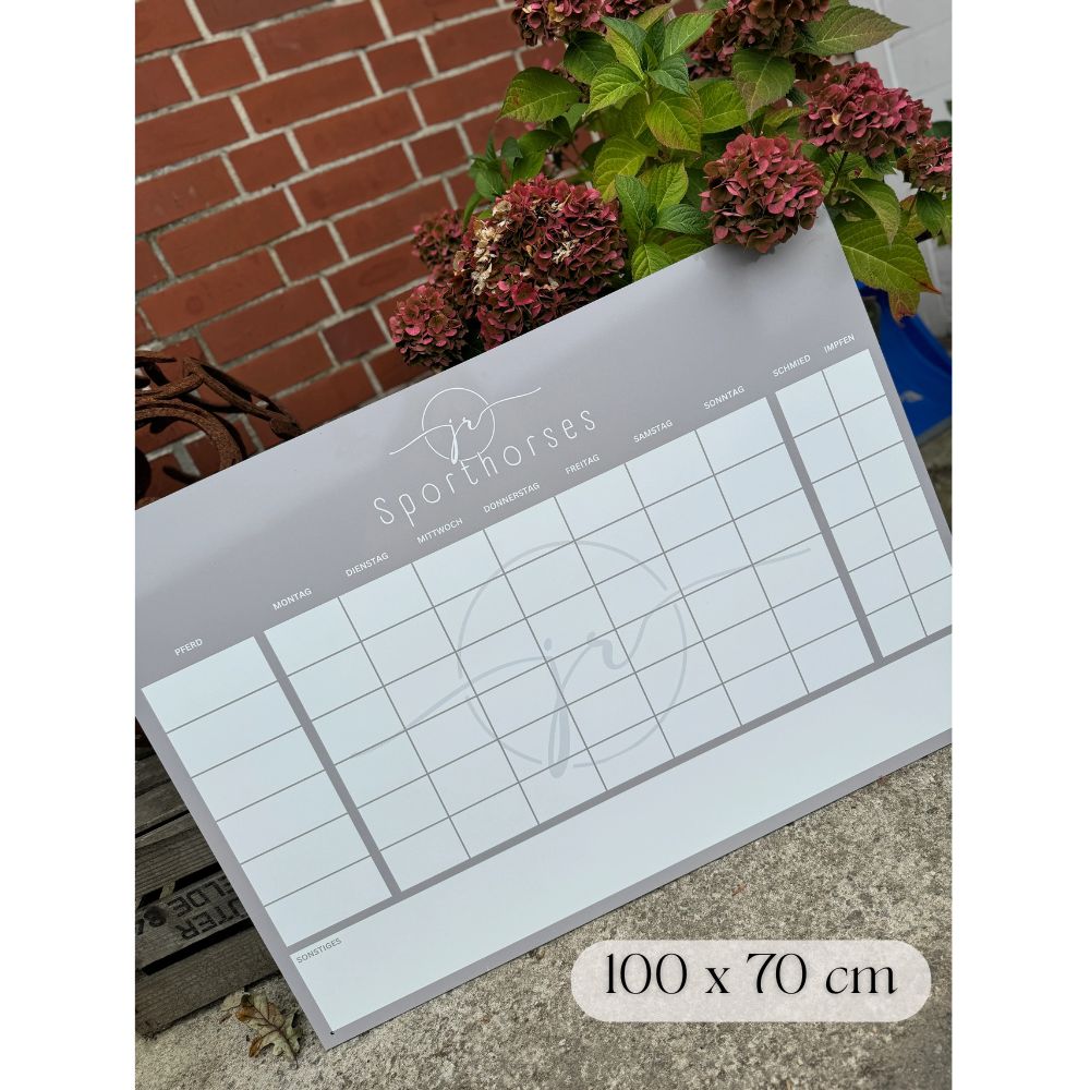 individuelle Stalltafel / Whiteboard / Futterplan mit Logo