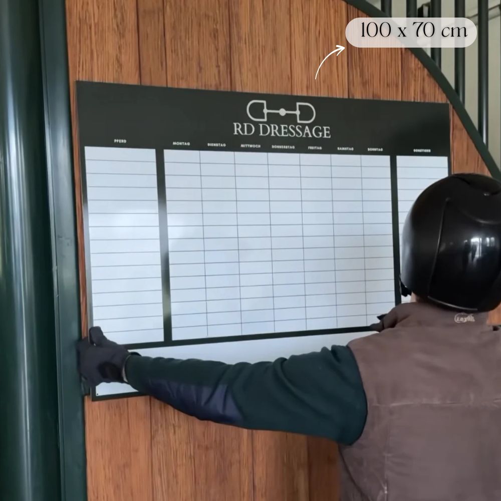individuelle Stalltafel / Whiteboard / Futterplan mit Logo