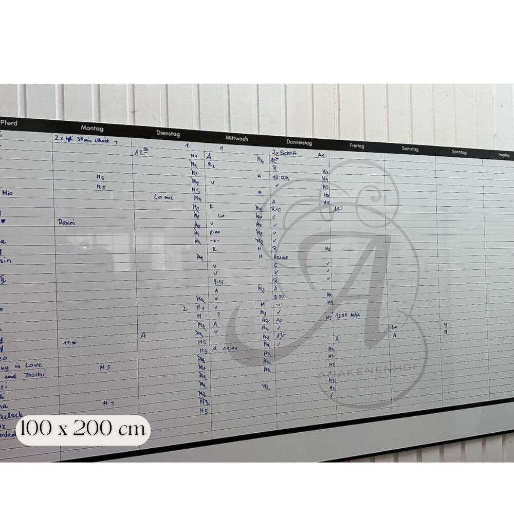 individuelle Stalltafel / Whiteboard / Futterplan mit Logo