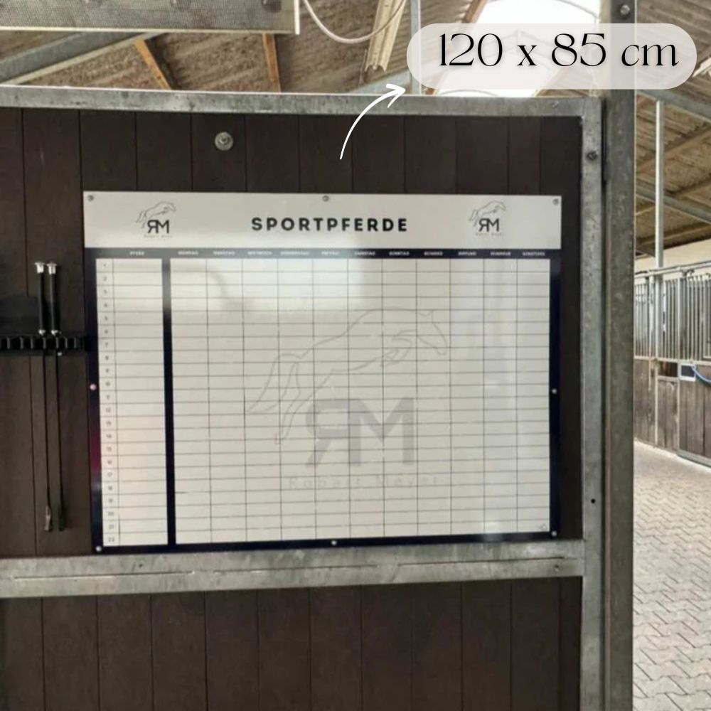 individuelle Stalltafel / Whiteboard / Futterplan mit Logo