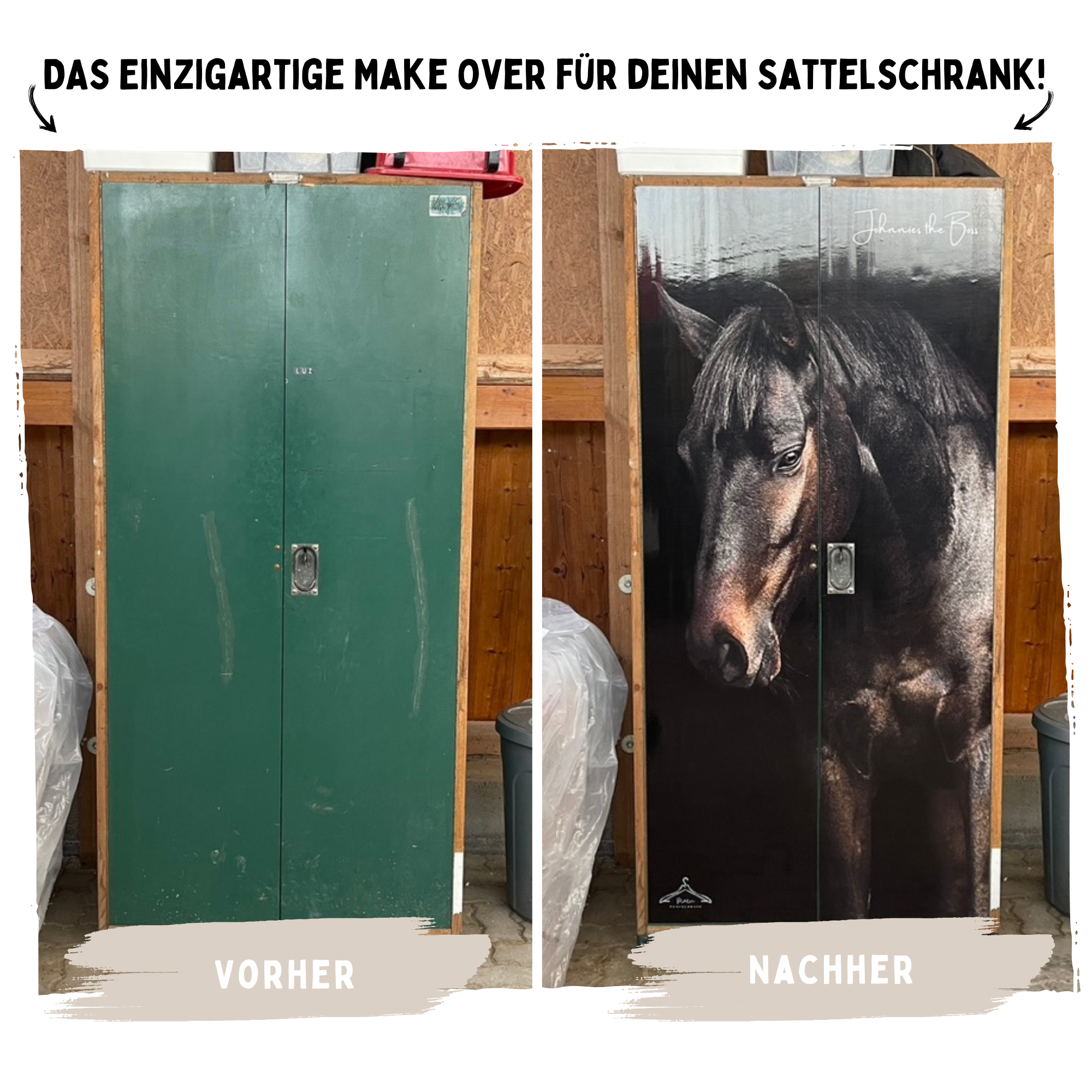 Personalisierte Sattelschrank Folie "Collage" mit Namen und Foto