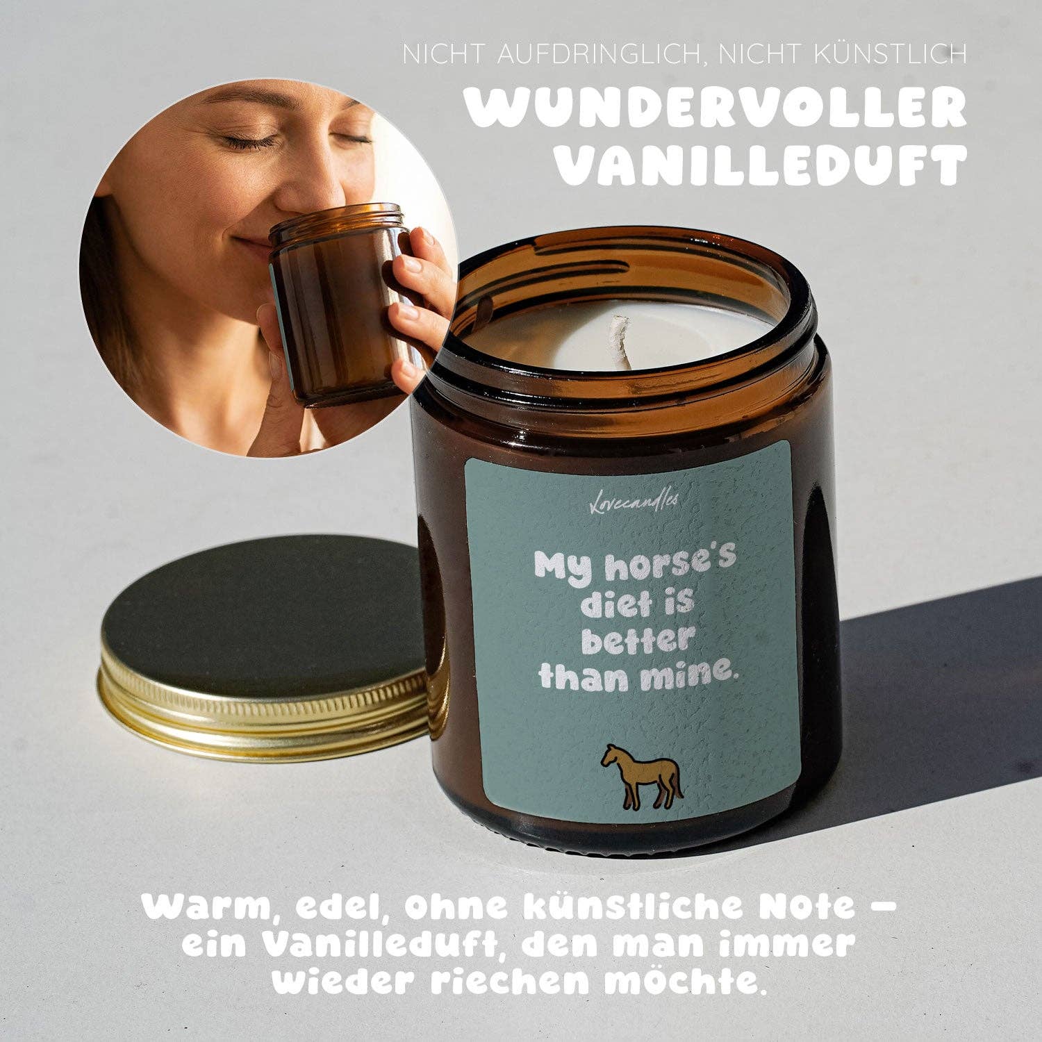 Vanille Duftkerze - My horse’s diet is better than mine