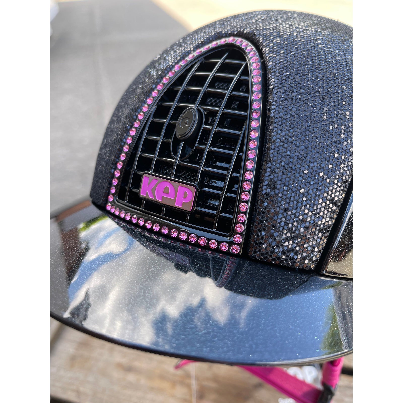 Cromo Textile Diamond Black Glitter Pink