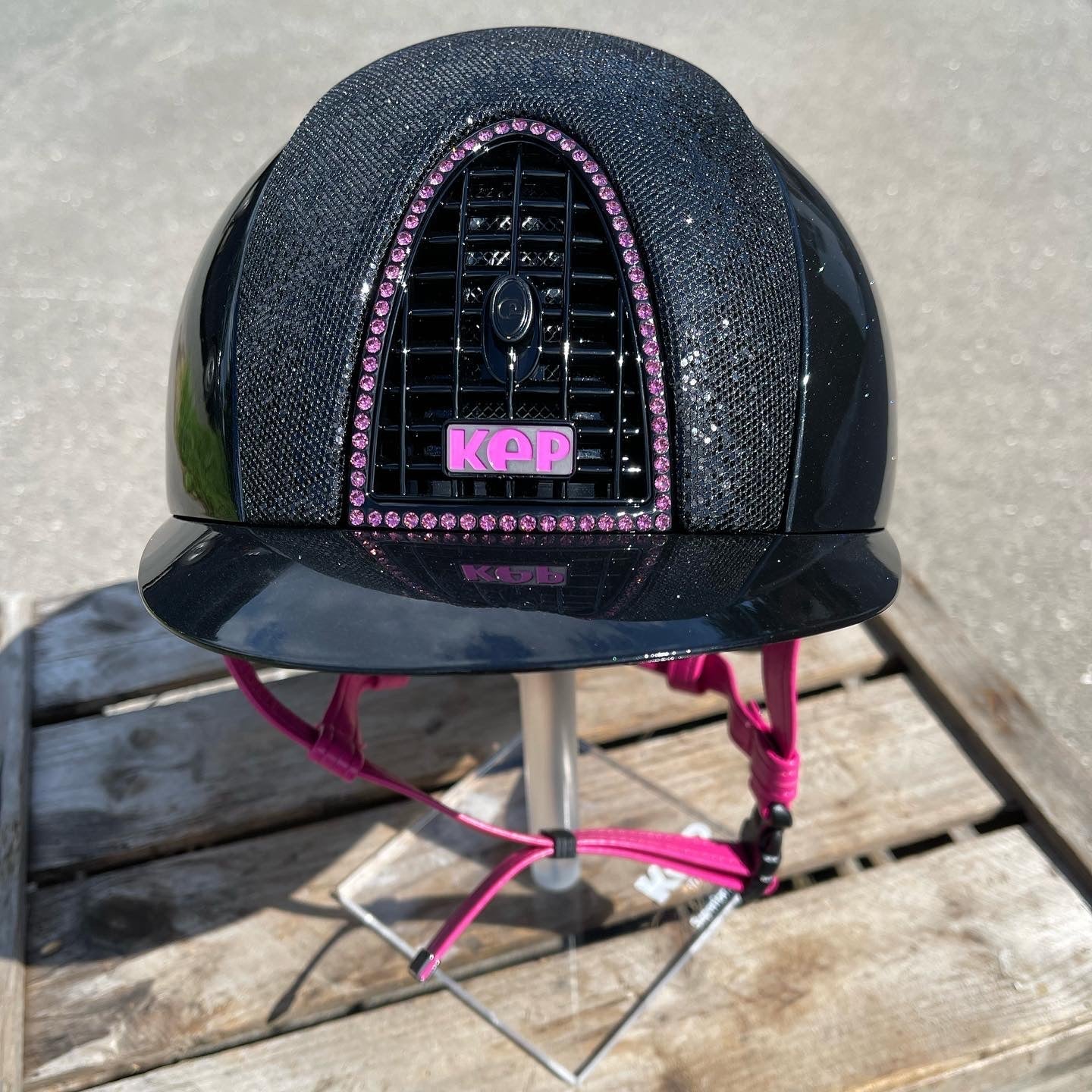 Cromo Textile Diamond Black Glitter Pink