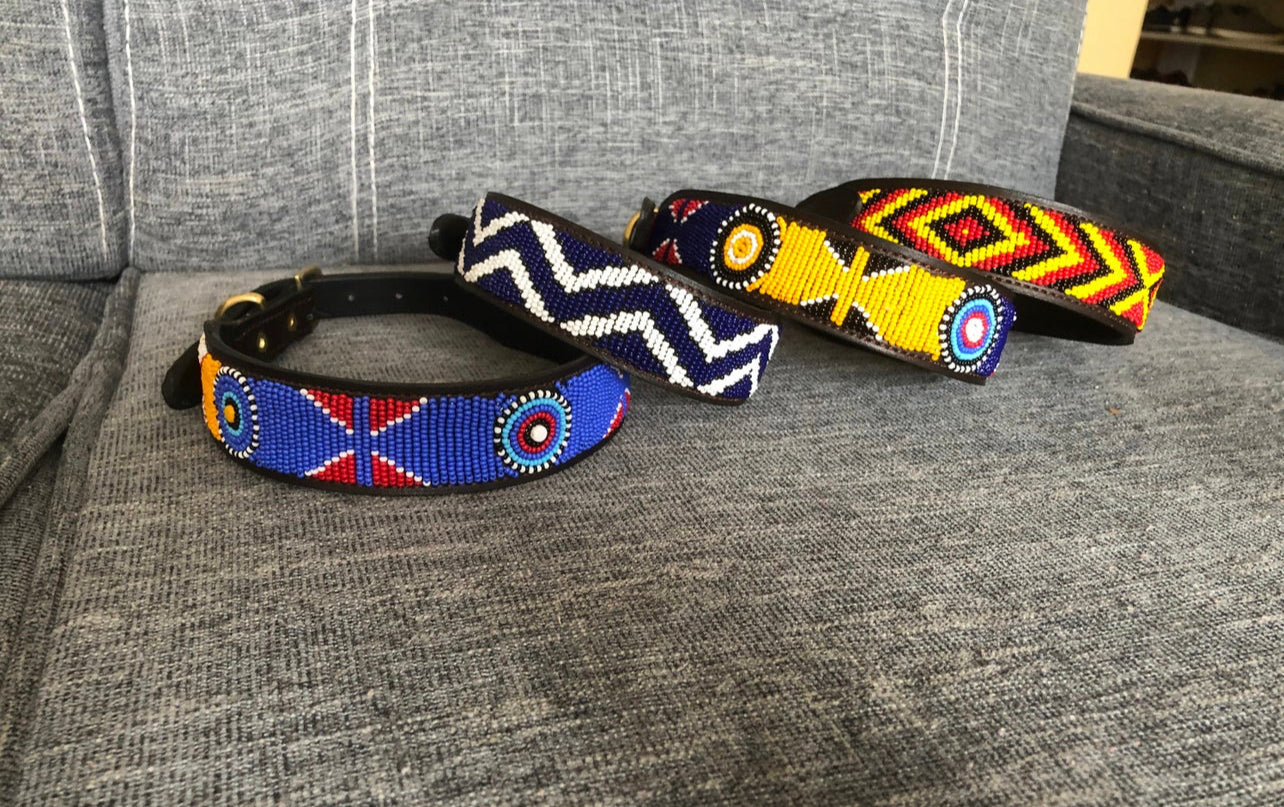 Hundehalsband Perlen Maasai Kollektion alle Designs