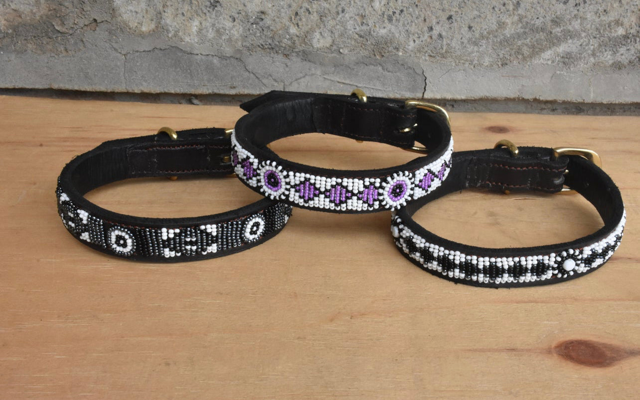 Hundehalsband Perlen Maasai Kollektion alle Designs