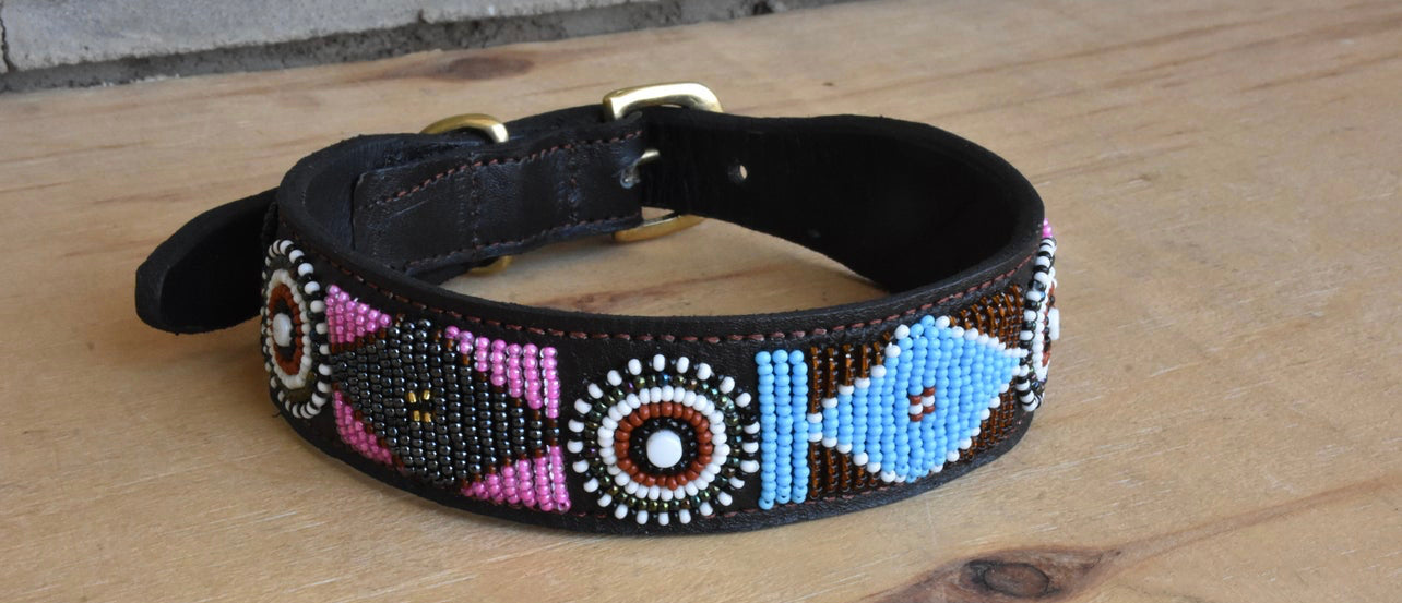 Hundehalsband Perlen Maasai Kollektion alle Designs